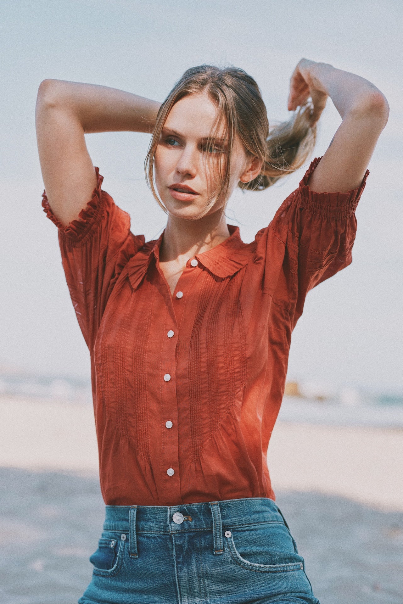 トップス the red thread harness blouse Jess Blouse in Rusty Orange | Trovata