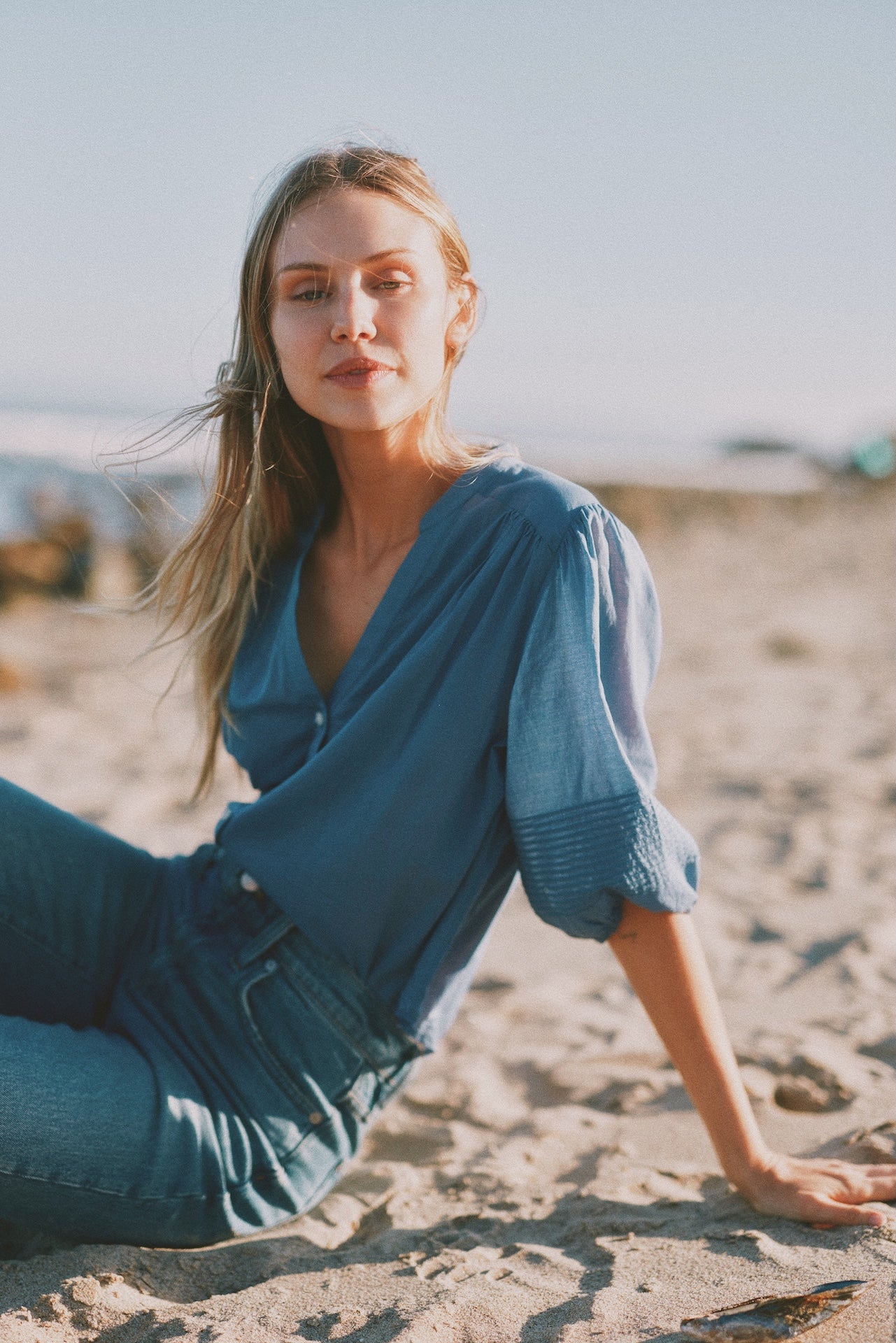 Loren Blouse Blue Cove