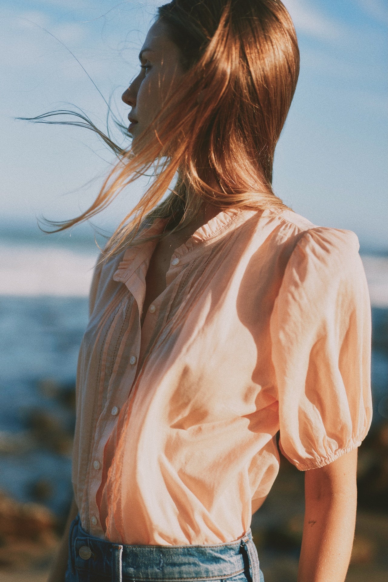 Mira Blouse Pastel Rose Tan