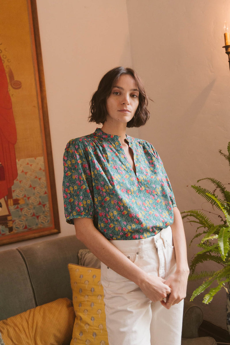 Aline Blouse Bold Leaflet