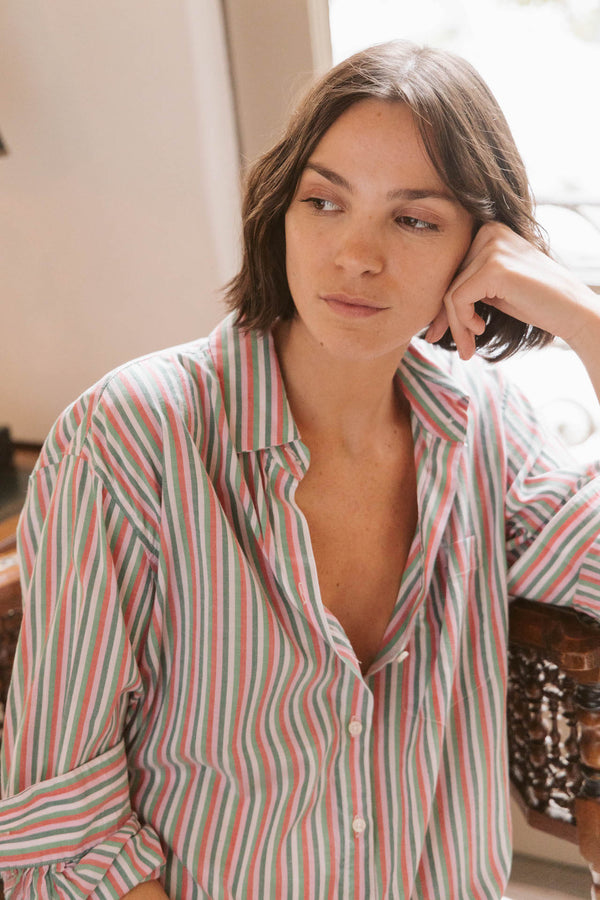 Blake Oversized Shirt Honeysuckle Stripe