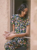 Carla Highneck Shirt Wild Hibiscus
