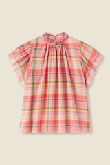 Carla Highneck Shirt Marmelade Plaid