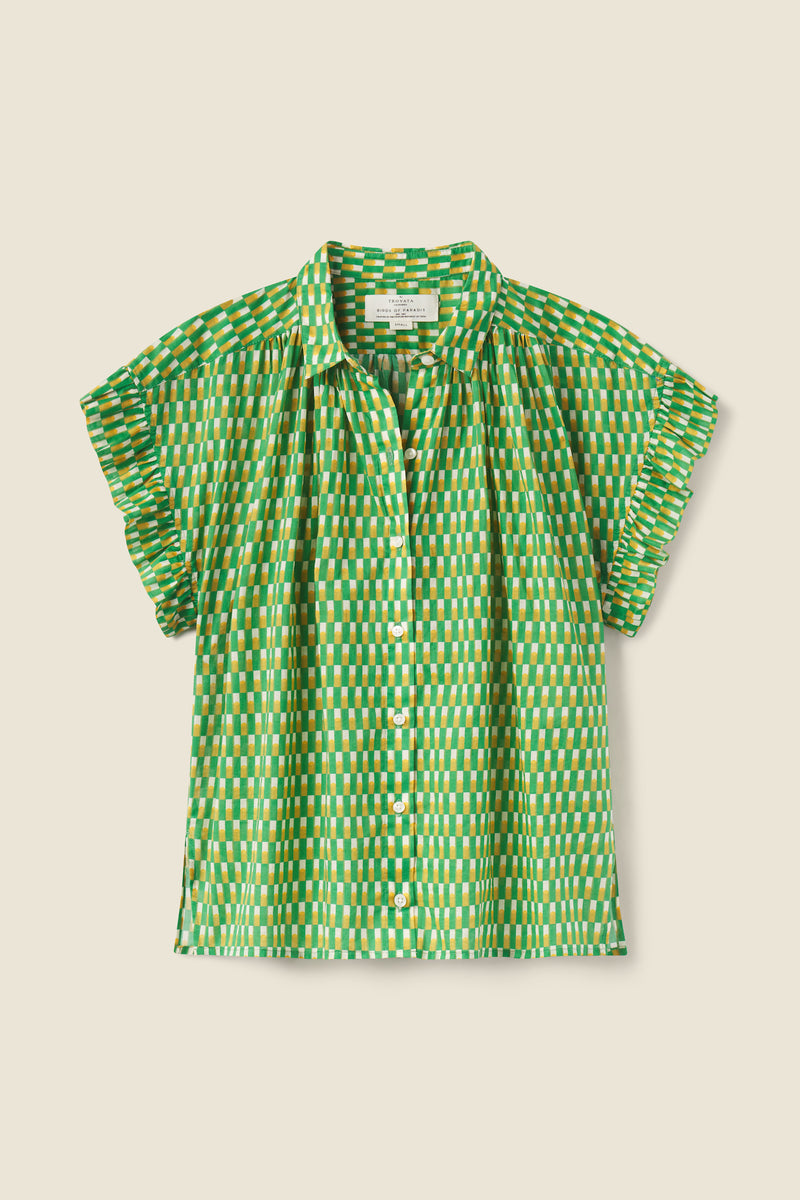 Marianne "B" Ruffle Sleeve Shirt Paradot Paver