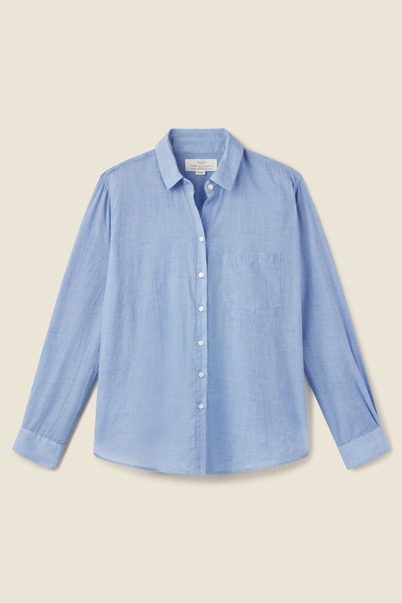 Blake Oversized Shirt Blue Houndstooth