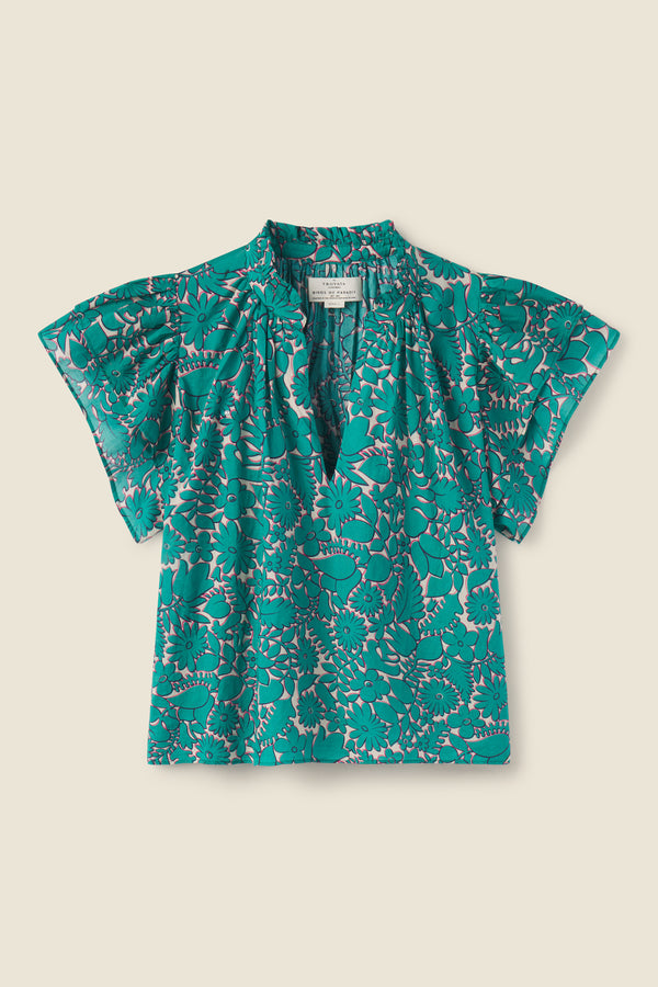 Clover Blouse Teal Thicket