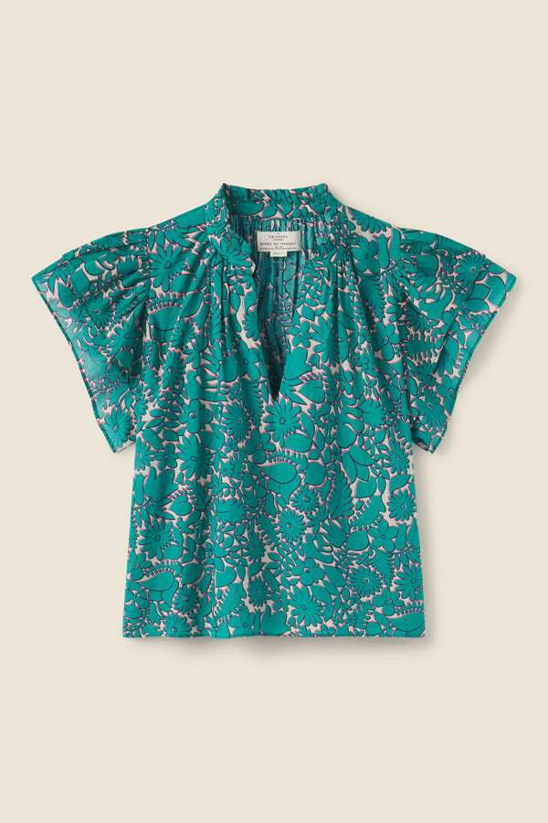 Clover Blouse Teal Thicket