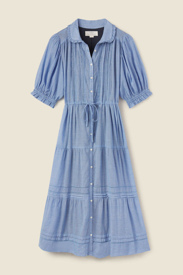 Frankie Dress Blue Houndstooth