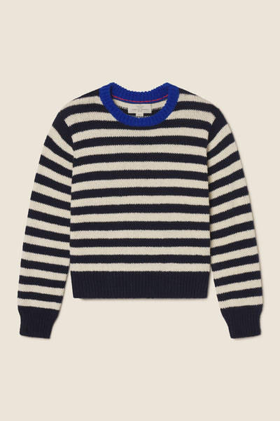 Cleo Sweater Antique White W/ Navy Stripe