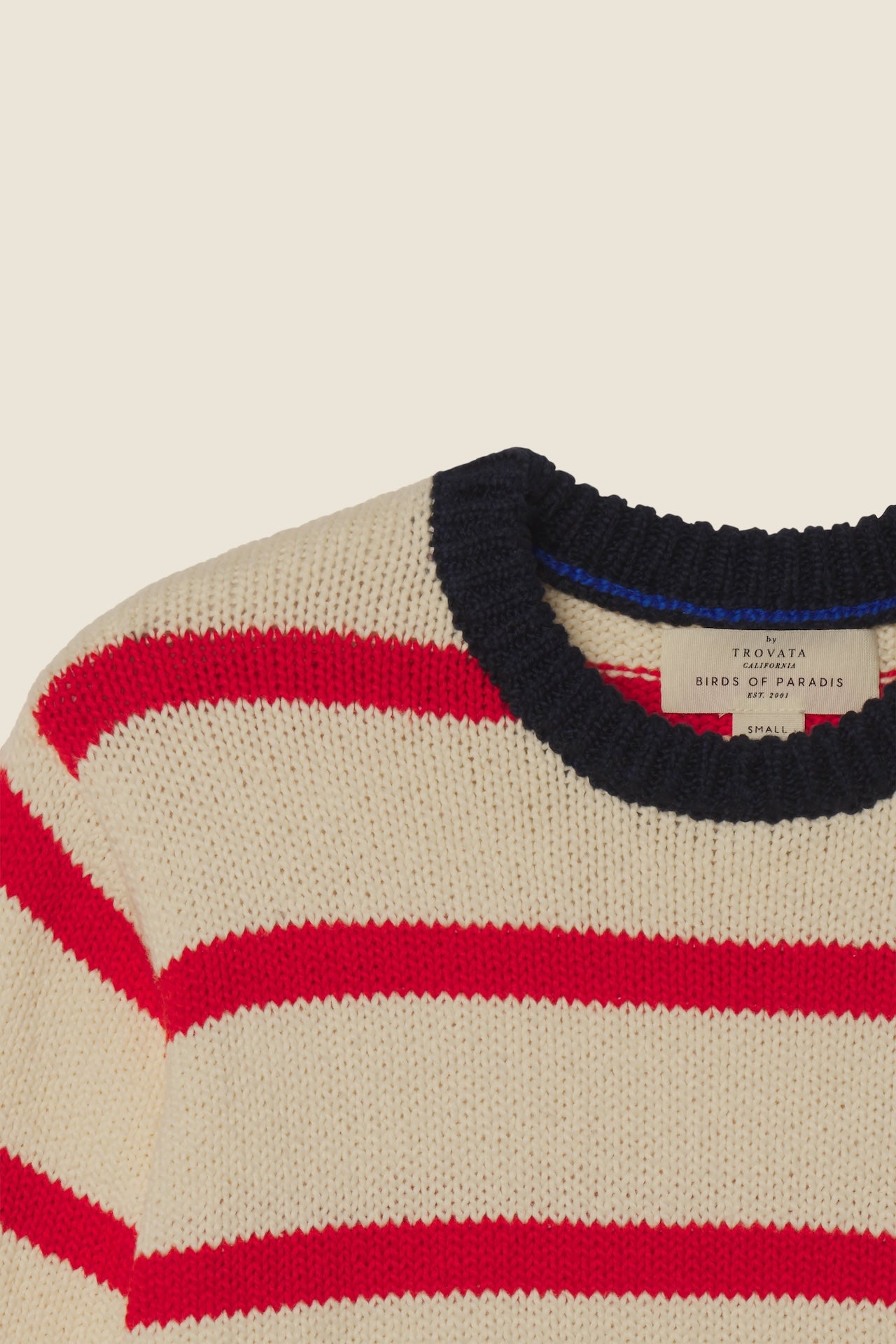 Cleo Sweater Antique White W/ Red Stripe