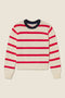 Cleo Sweater Antique White W/ Red Stripe