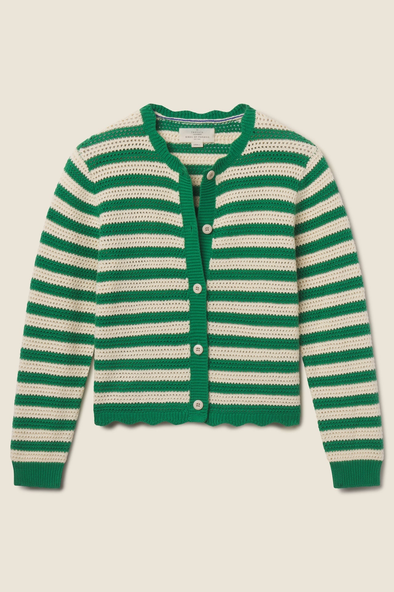 Vento Cardigan Green Stripe