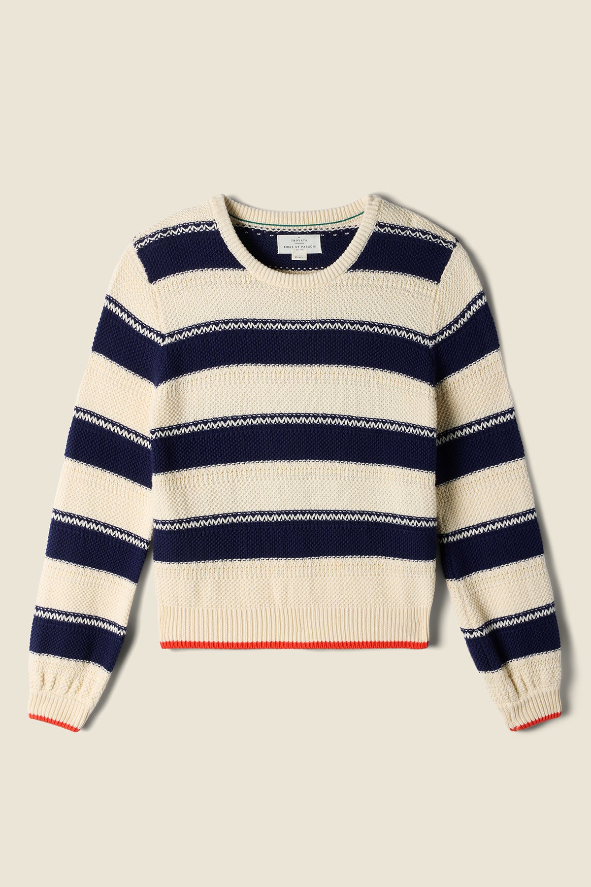 Ryann Sweater Navy With Antique White Stripe