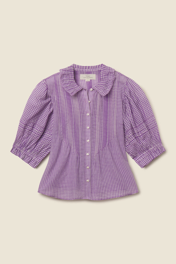 Jess Blouse Lilac Gingham