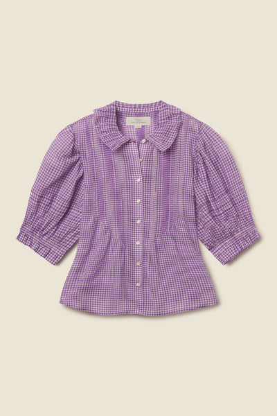 Jess Blouse Lilac Gingham