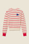 Cleo Sweater Antique White W/ Red Stripe