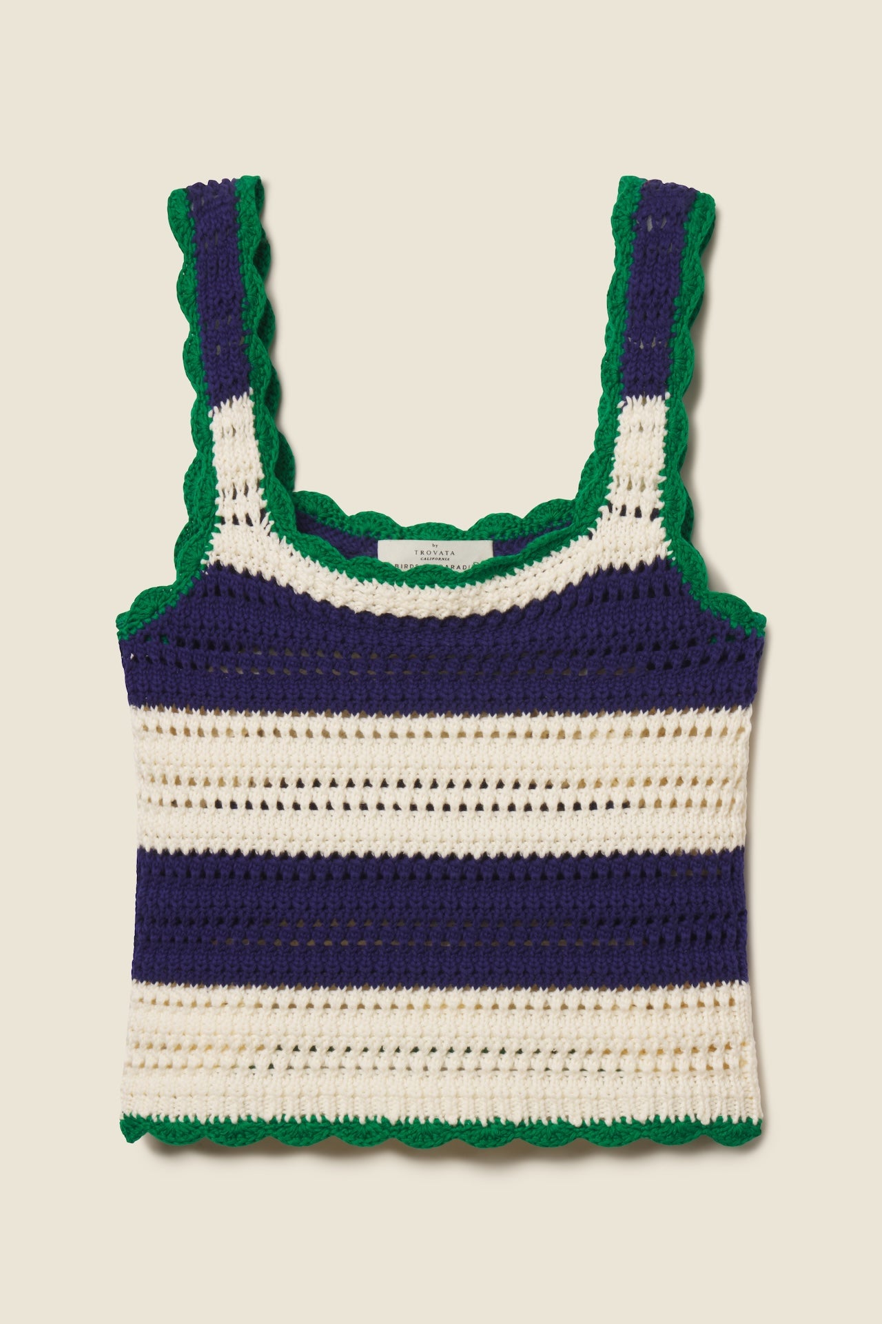 Justine Sweater Tank Navy W/ Antique White Stripe
