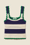 Justine Sweater Tank Navy W/ Antique White Stripe