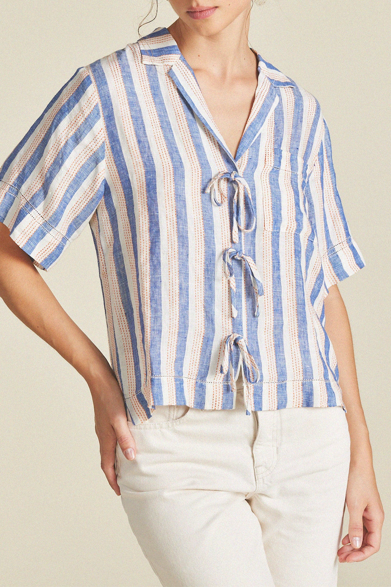 Inez Shirt Azul Stripe