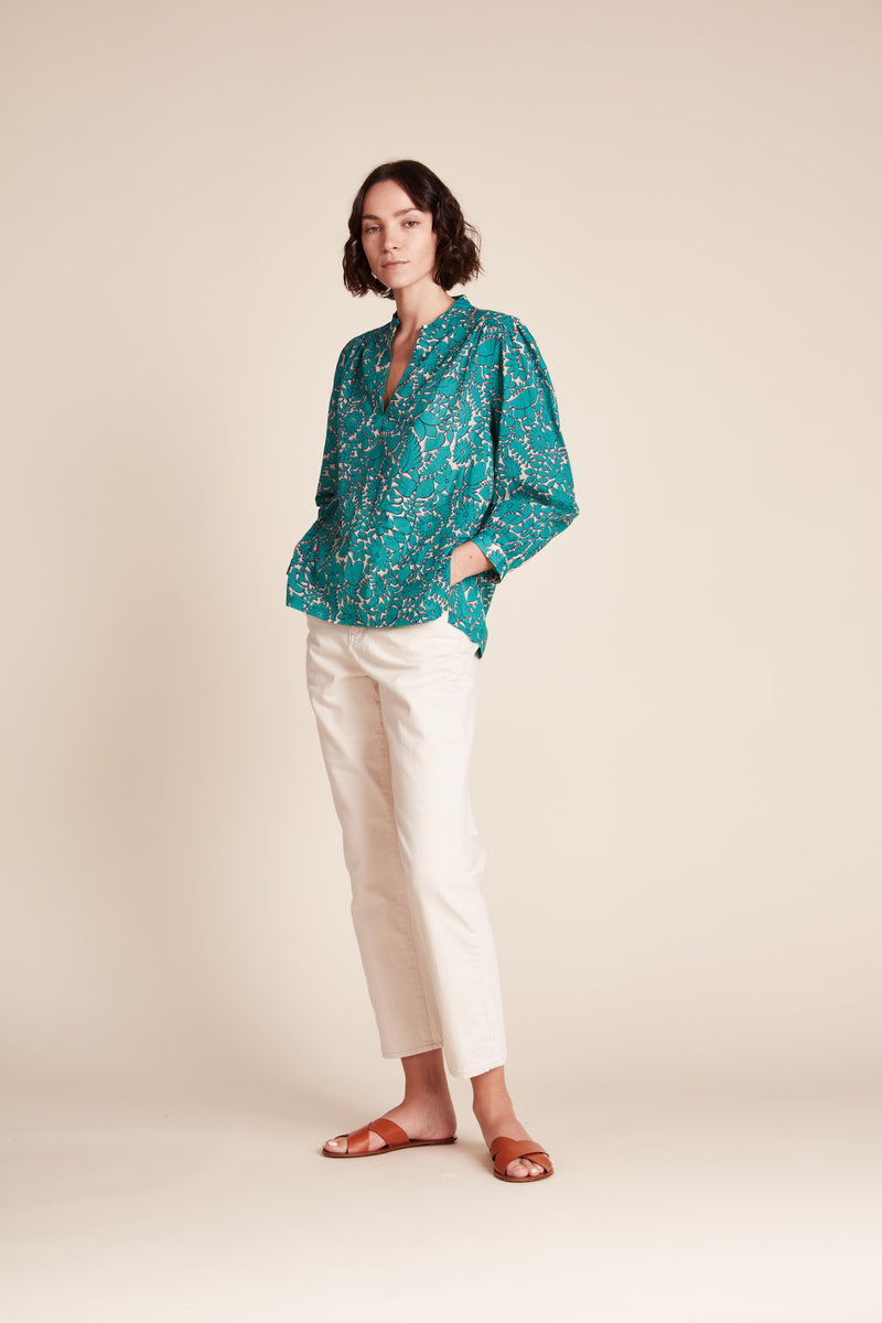 Bailey Blouse Teal Thicket