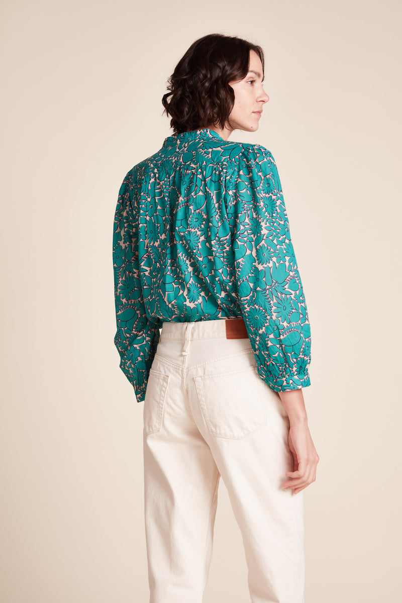 Bailey Blouse Teal Thicket
