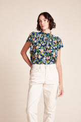 Carla Highneck Shirt Wild Hibiscus