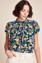 Carla Highneck Shirt Wild Hibiscus