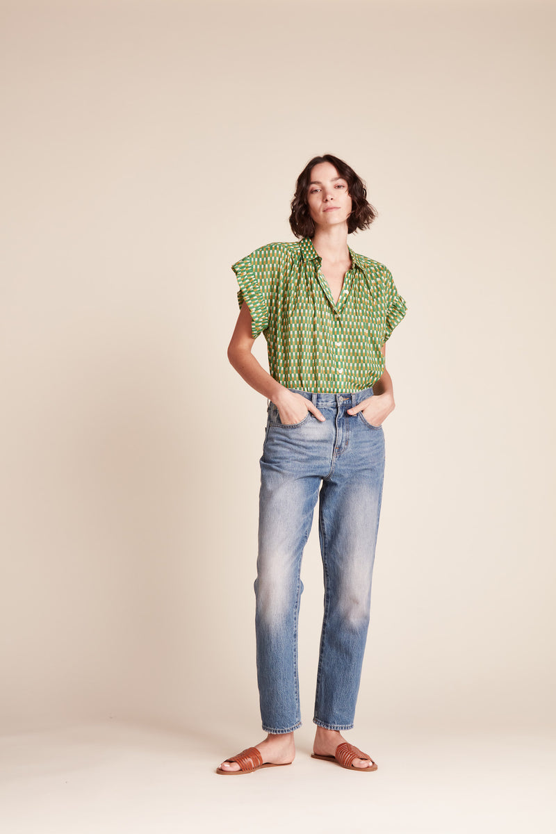 Marianne "B" Ruffle Sleeve Shirt Paradot Paver
