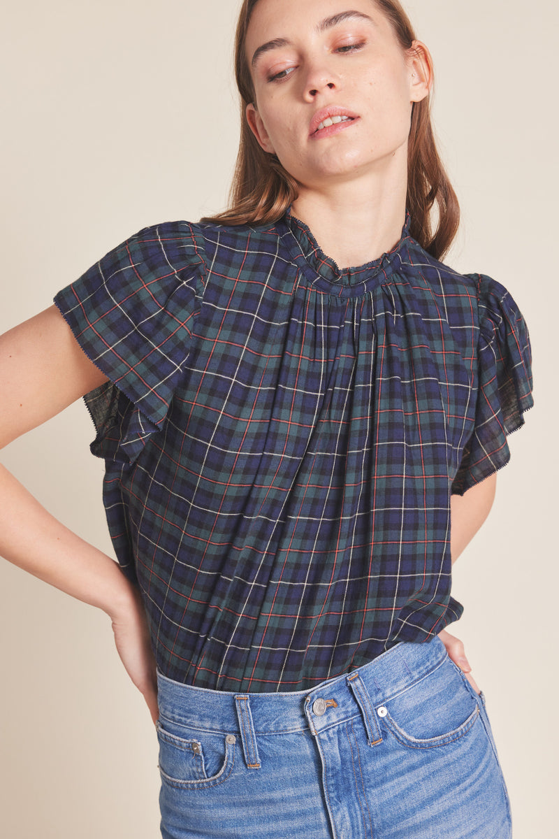 Carla Blouse Coachman Plaid