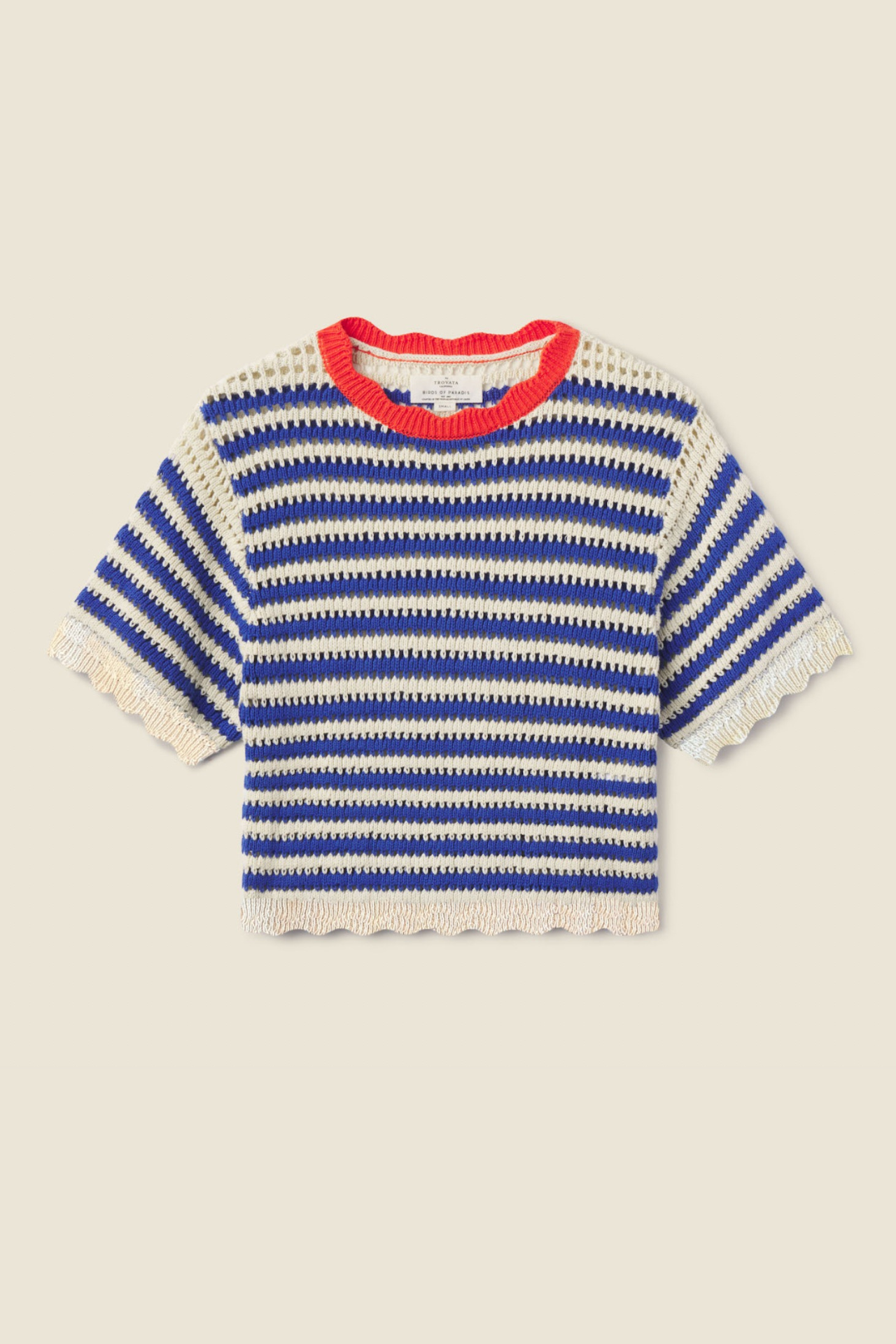 Jules Sweater T-Shirt Antique White with Blue Stripe