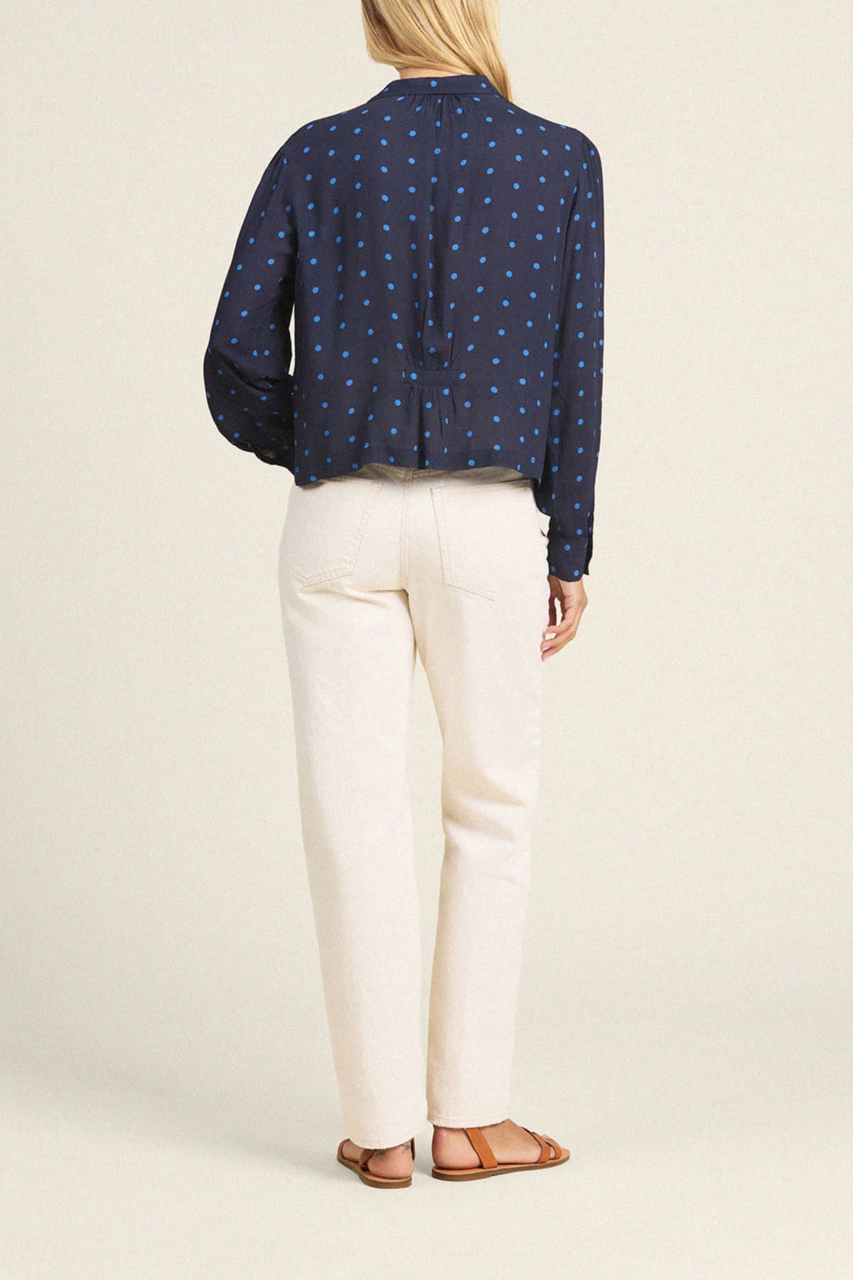 Amara Blouse Azure Polka Dot