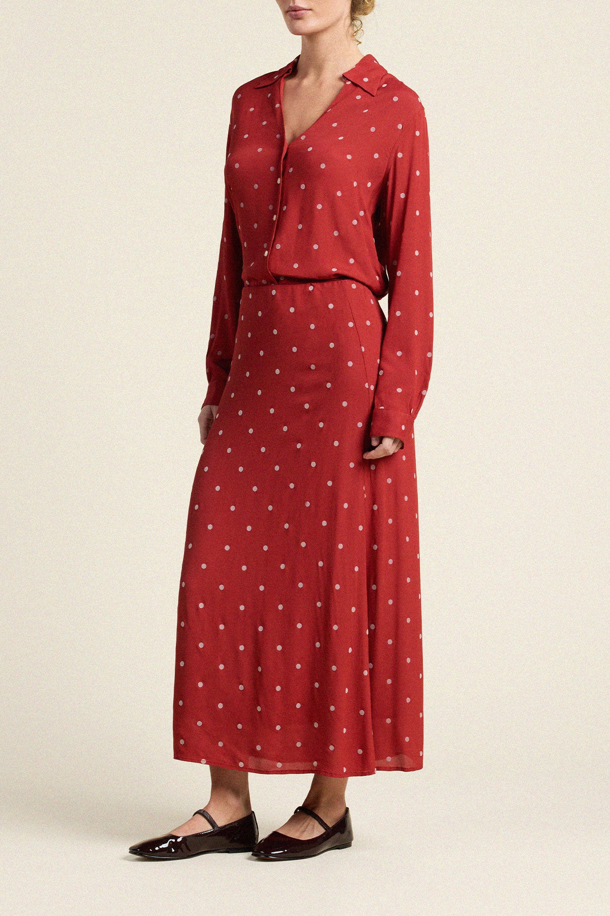 Trovata Justine blouse in Berry Dot, viscose — view 4