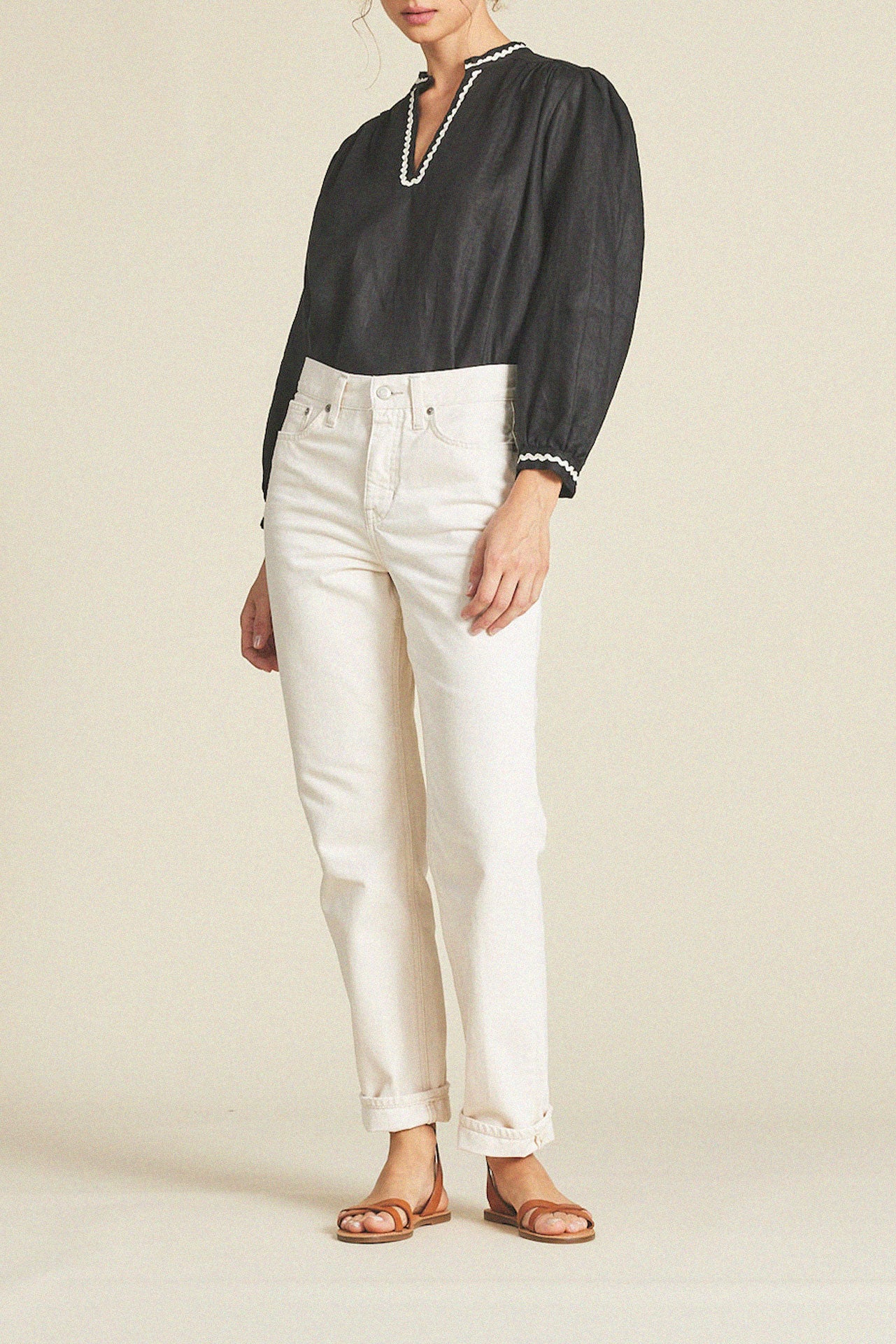 Bailey Blouse Black Linen