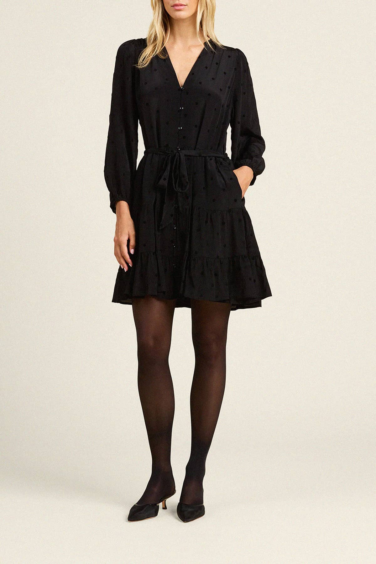 Celeste Dress Black Polka Dots