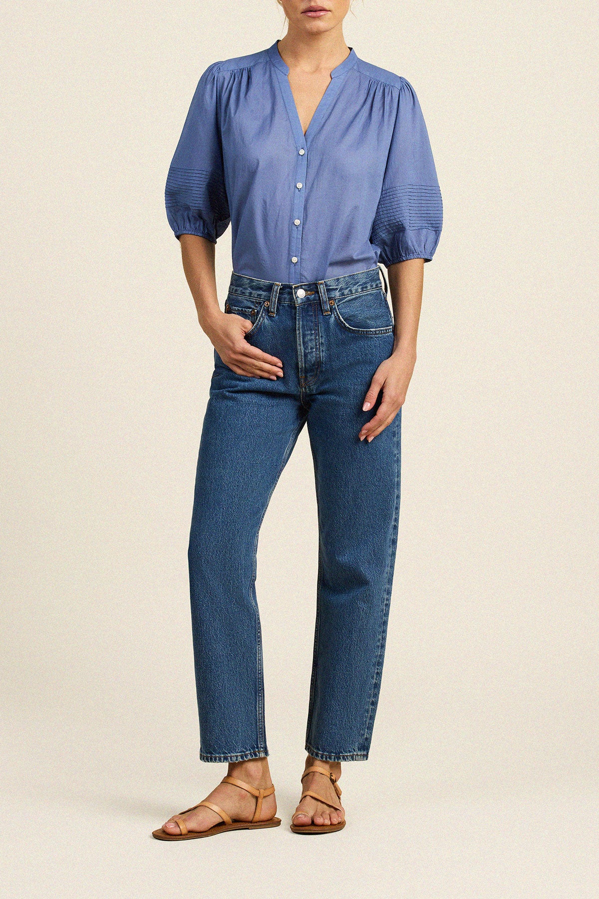 Loren Blouse Blue Cove