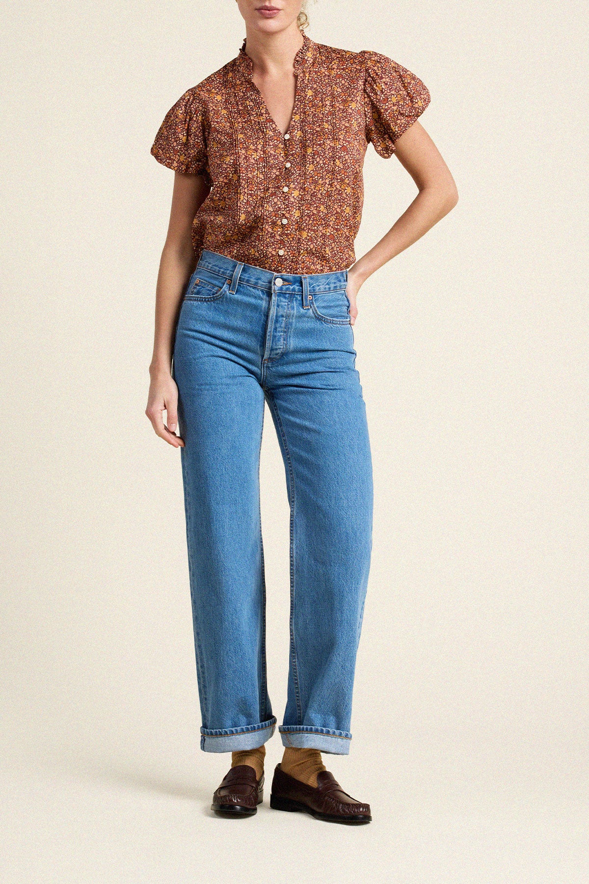 Trovata Luna blouse in Briarwood, cotton — view 3