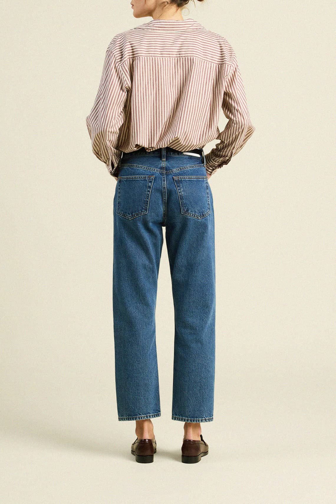 Blake Oversized Shirt Burgundy Stripe