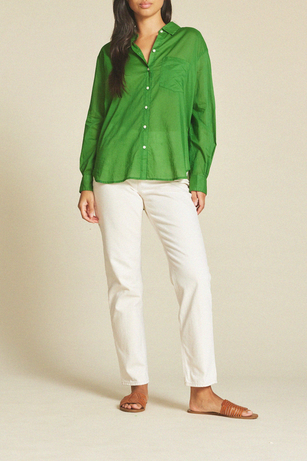 Blake Oversized Shirt Fennel Voile