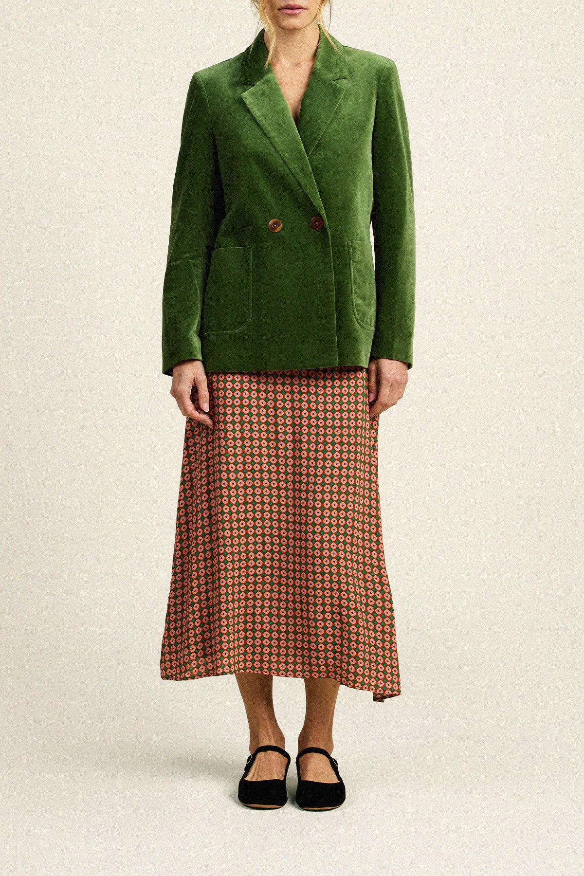 Trovata Grant blazer in Fern, cotton — view 3