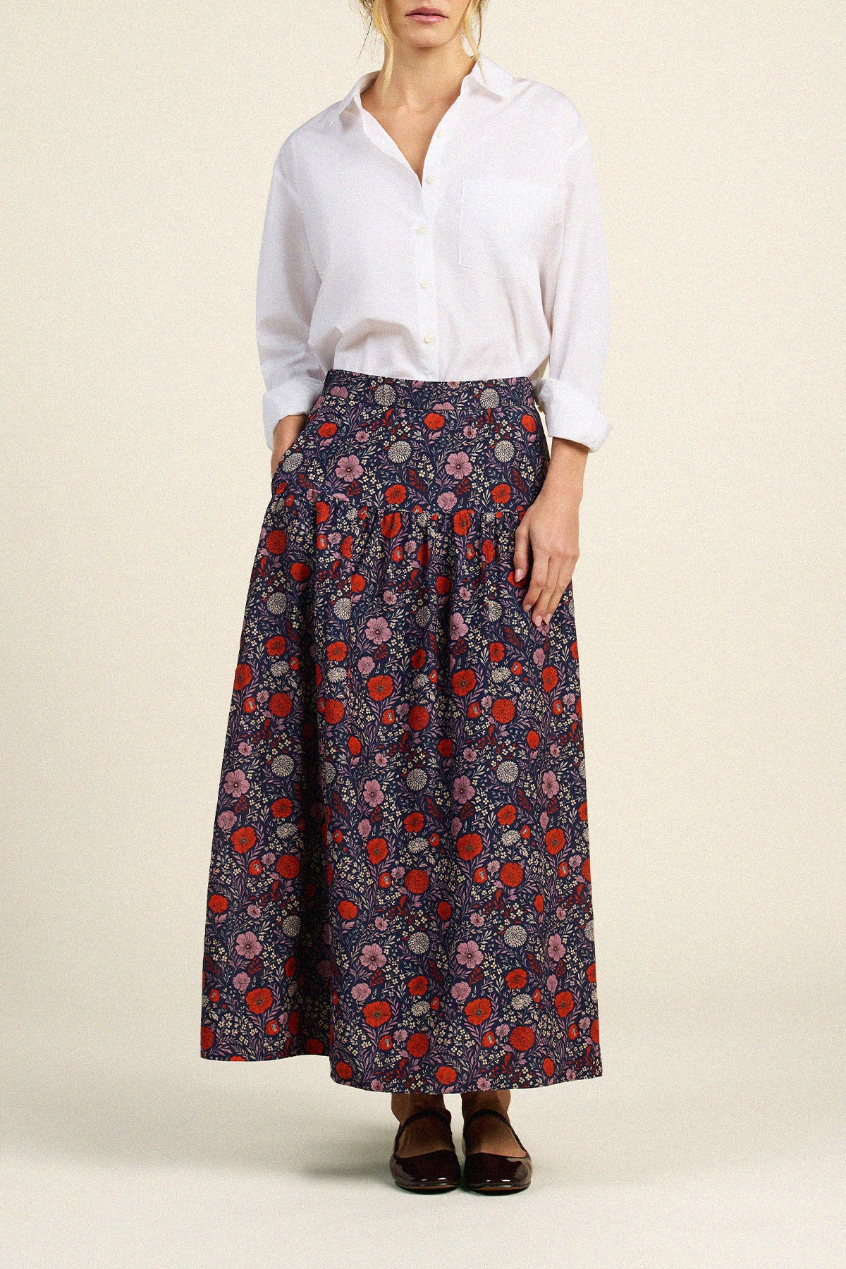 Trovata Lydia skirt in Atelier Garden, cotton-silk blend — view 2