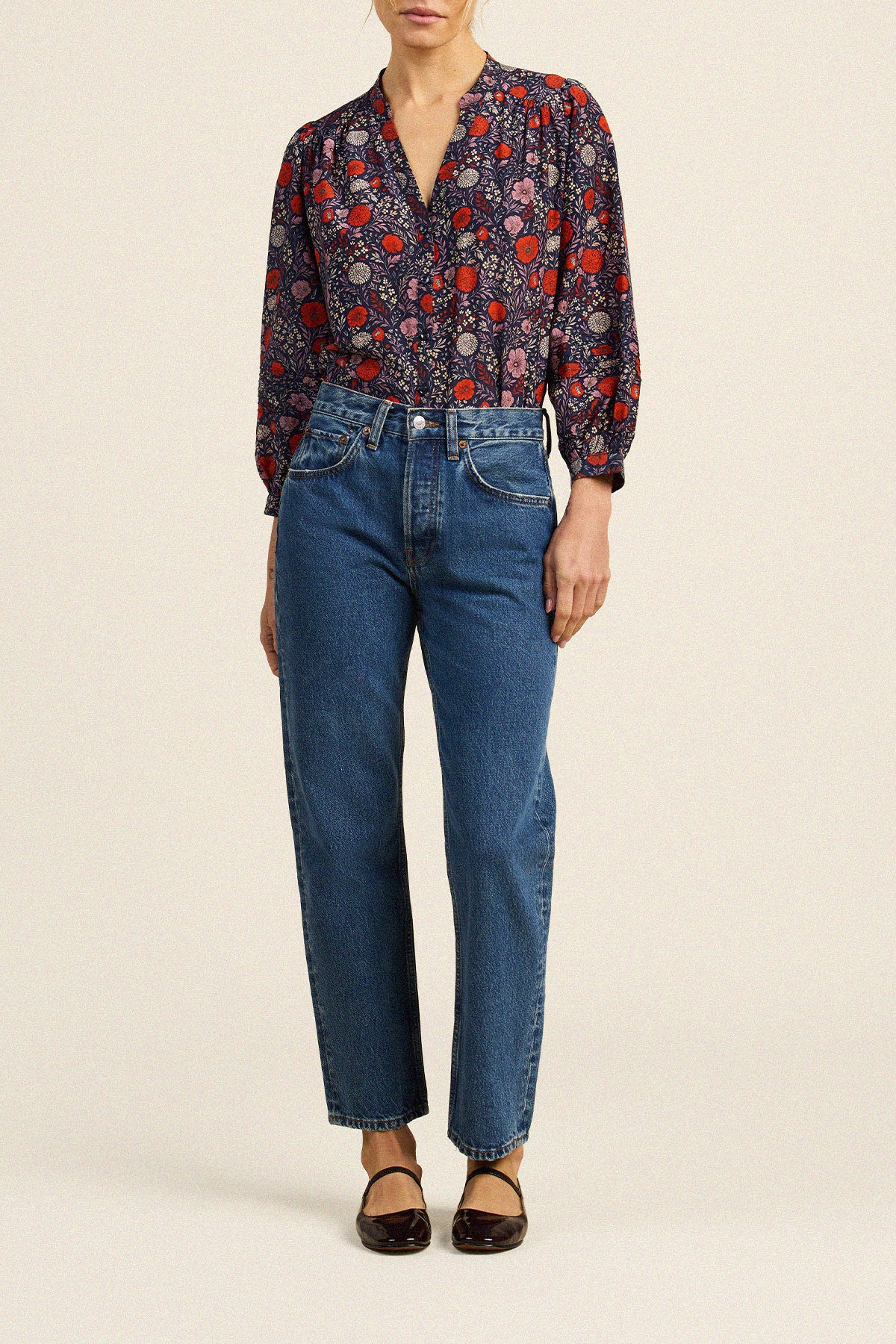 Trovata Pauline blouse in Atelier Garden, cotton-silk blend — view 3