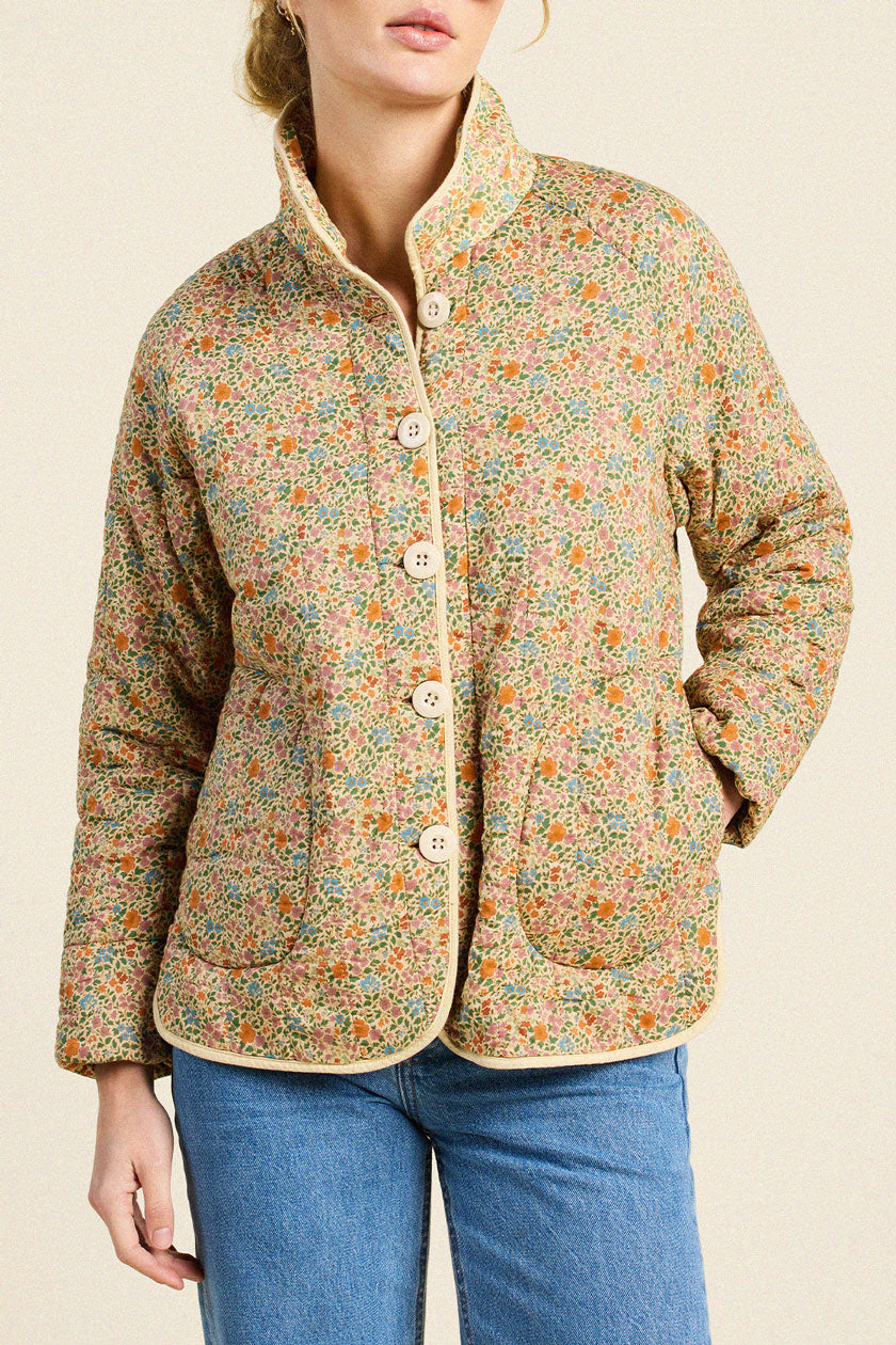 Trovata Ginny quilted jacket in Gardenette, cotton — view 2