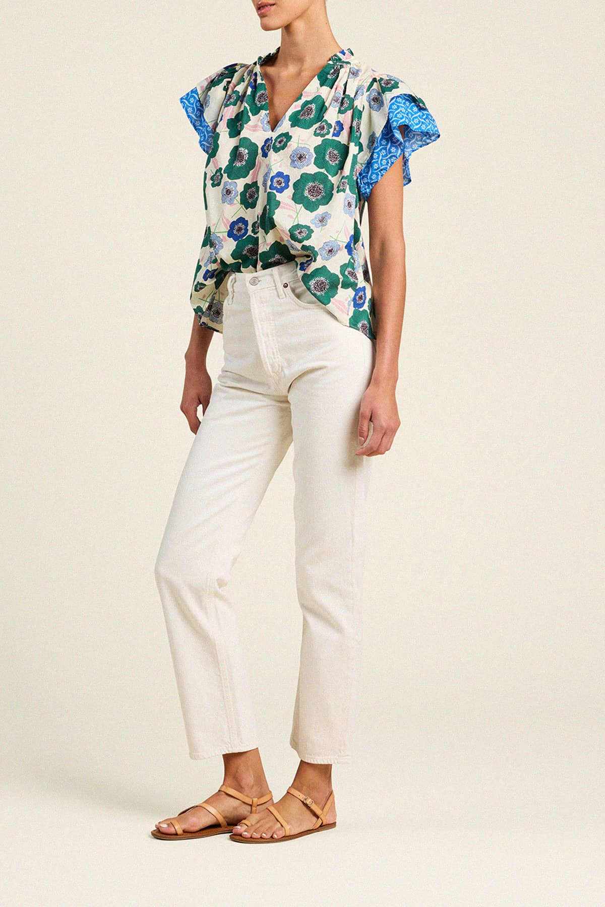 Clover Blouse Green House Bloom Border