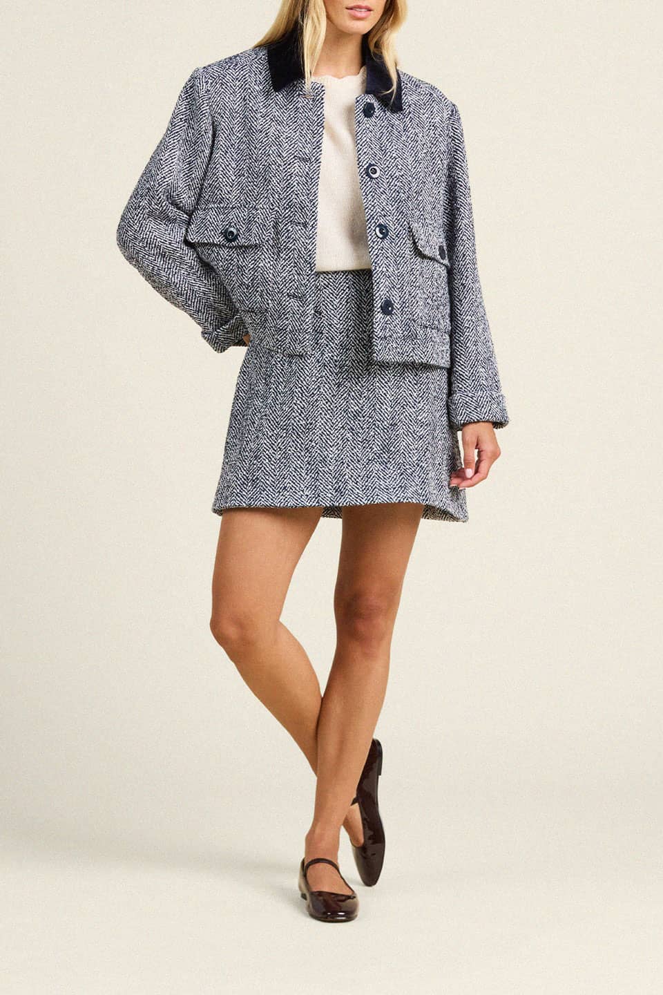 Atlas Jacket Navy Herringbone