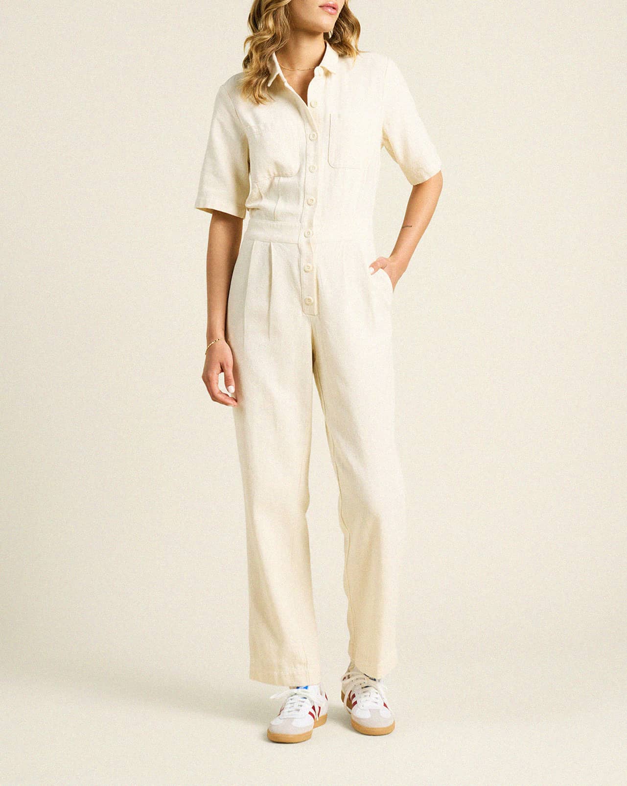 Audra Jumpsuit Ivory Twill