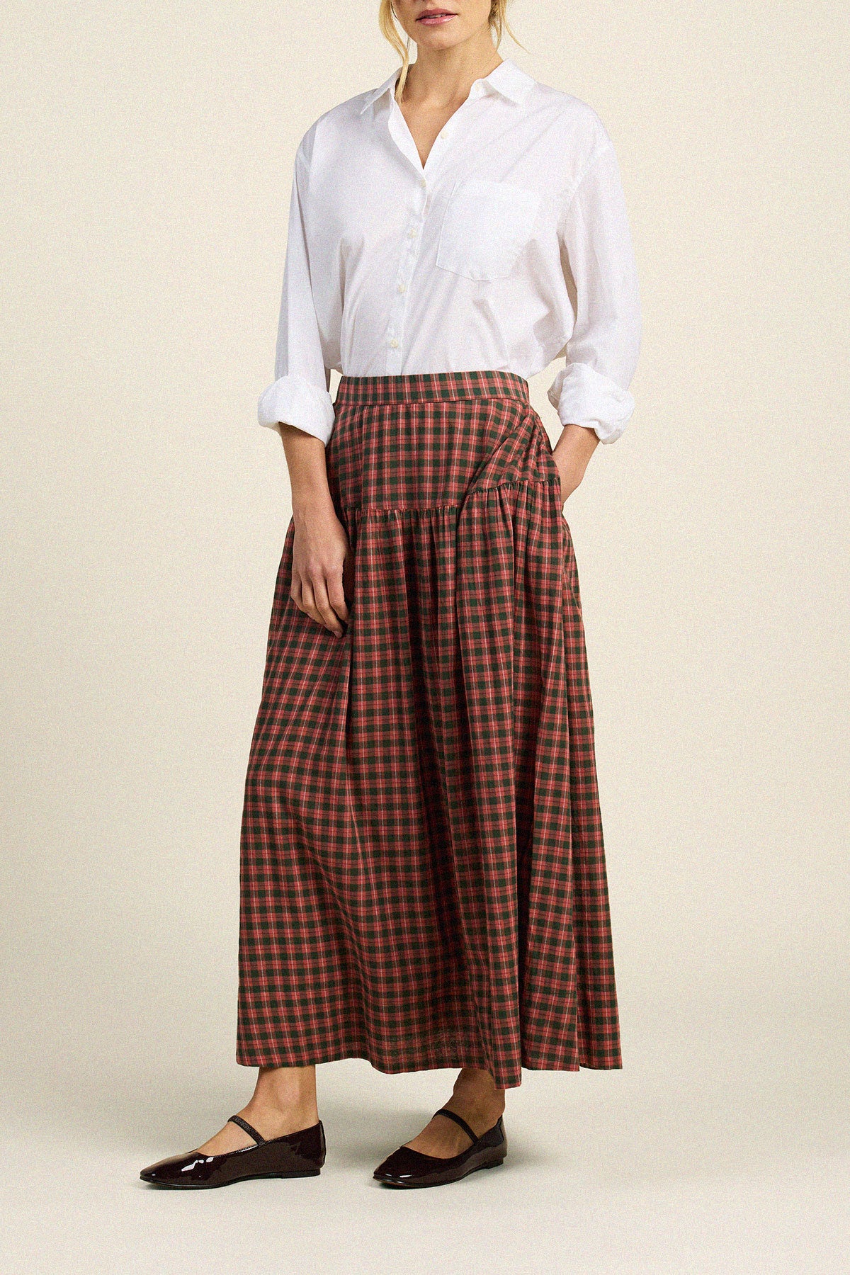 Trovata Lydia skirt in Maple Check, cotton — view 2