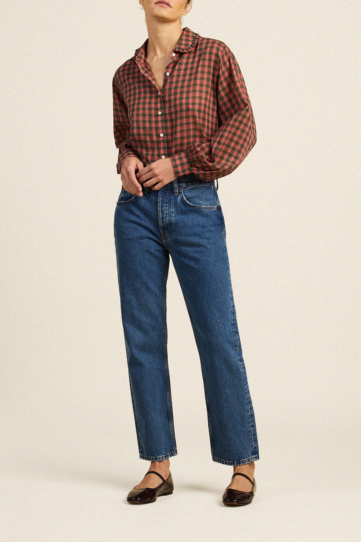 Trovata Sawyer shirt in Maple Check, cotton — view 3