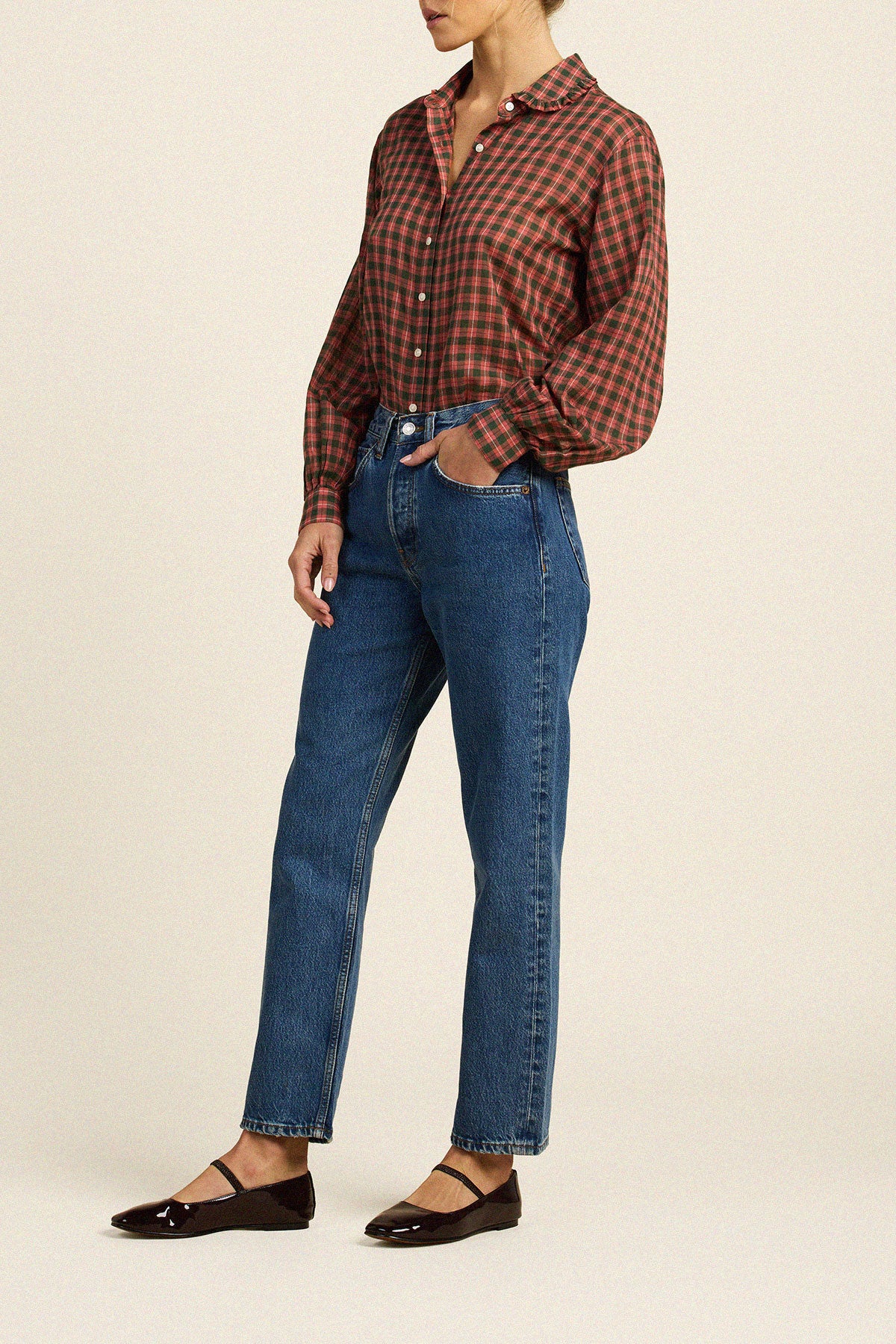 Trovata Sawyer shirt in Maple Check, cotton — view 4