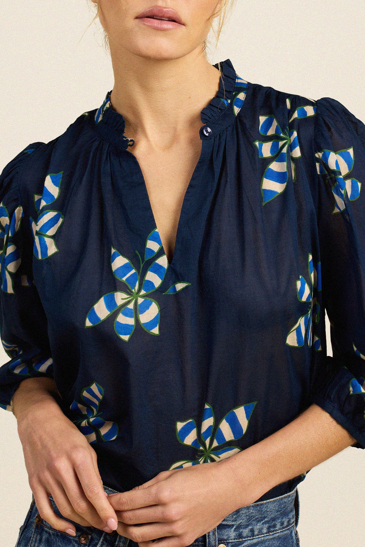 Trovata Orly blouse in Mod Botanica, cotton — view 2
