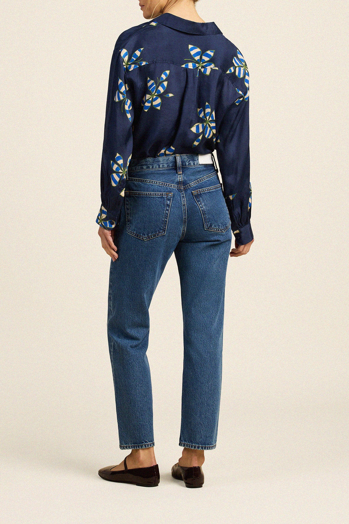 Trovata Nessa shirt in Mod Botanica, cupro-viscose blend — view 5